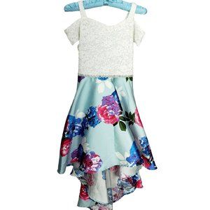 Speechless Lace Floral  Foil High Low Maxi Dress‎